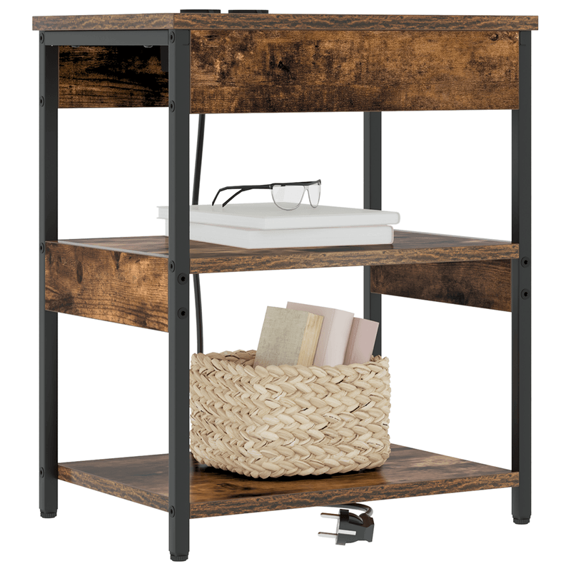 Casa si Gradina - Mobilier - Comode si corpuri - Noptiere - Noptiera stejar afumat 41 x 31 x 51 cm Lemn compozit - Infinity.ro