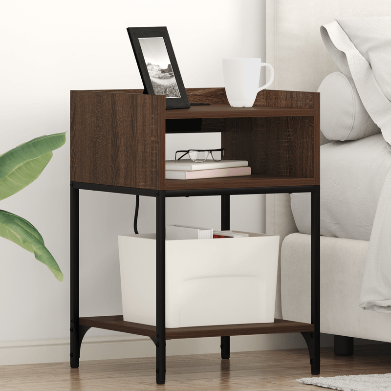 Casa si Gradina - Mobilier - Comode si corpuri - Noptiere - Noptiera stejar brun 40 x 40 x 61 cm Lemn compozit - Infinity.ro
