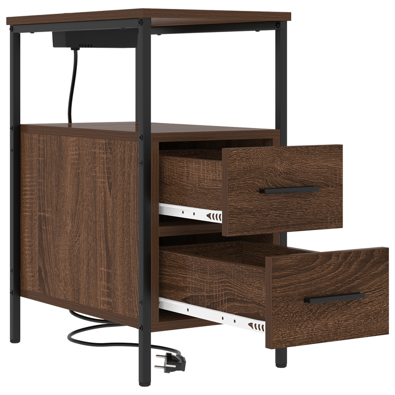 Casa si Gradina - Mobilier - Comode si corpuri - Noptiere - Noptiera stejar brun 30 x 48 x 61 cm Lemn compozit - Infinity.ro