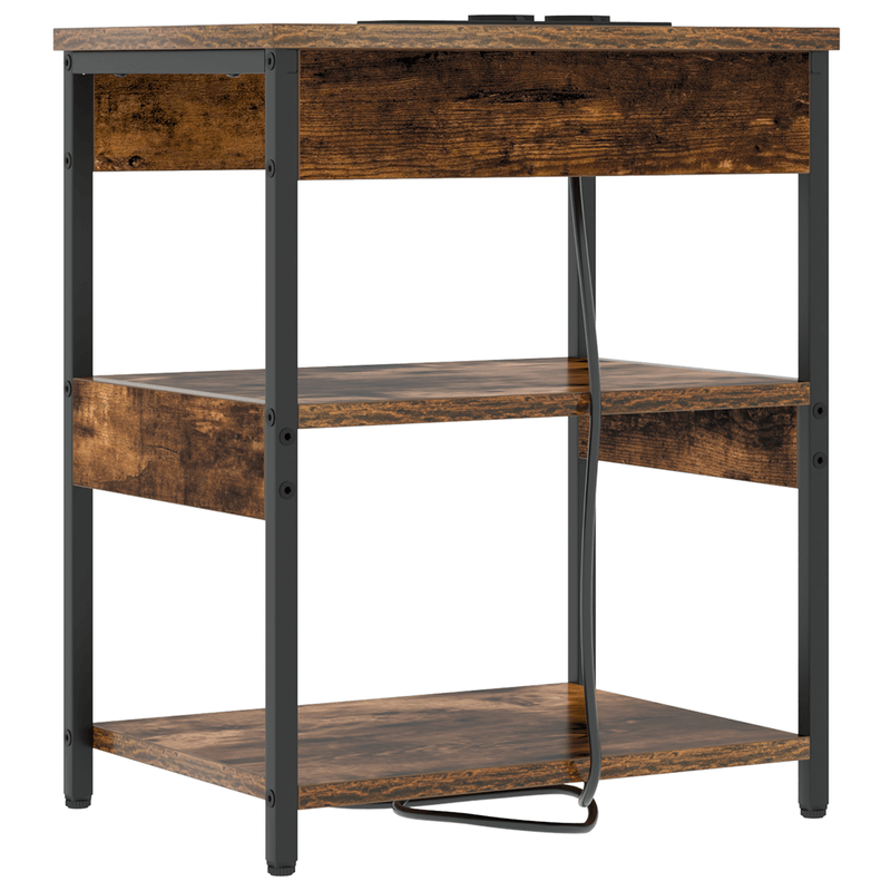 Casa si Gradina - Mobilier - Comode si corpuri - Noptiere - Noptiera stejar afumat 41 x 31 x 51 cm Lemn compozit - Infinity.ro