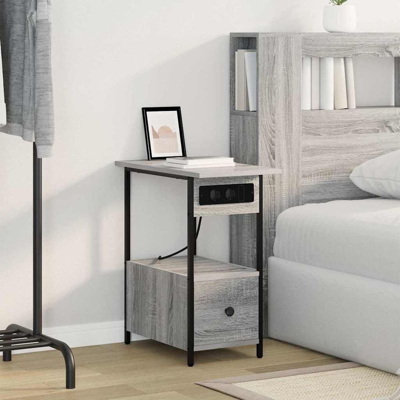 Casa si Gradina - Mobilier - Comode si corpuri - Noptiere - Noptiera sonoma gri 60 x 30 x 61 cm Lemn compozit - Infinity.ro