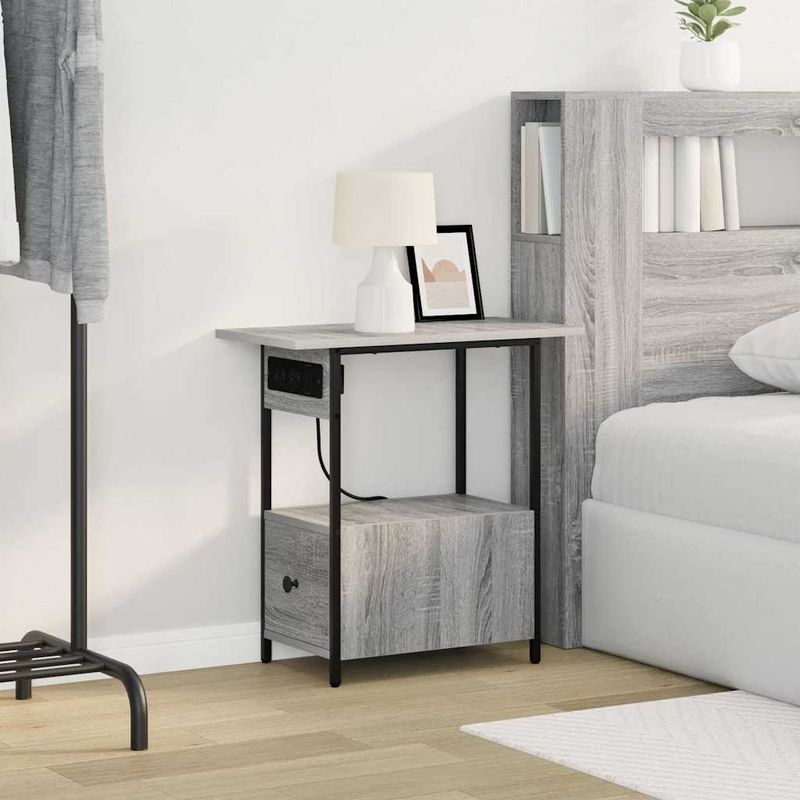 Casa si Gradina - Mobilier - Comode si corpuri - Noptiere - Noptiera sonoma gri 60 x 30 x 61 cm Lemn compozit - Infinity.ro
