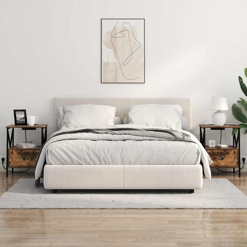 Casa si Gradina - Mobilier - Comode si corpuri - Noptiere - Noptiera stejar afumat 41.5 x 40.5 x 55 cm Lemn compozit - Infinity.ro