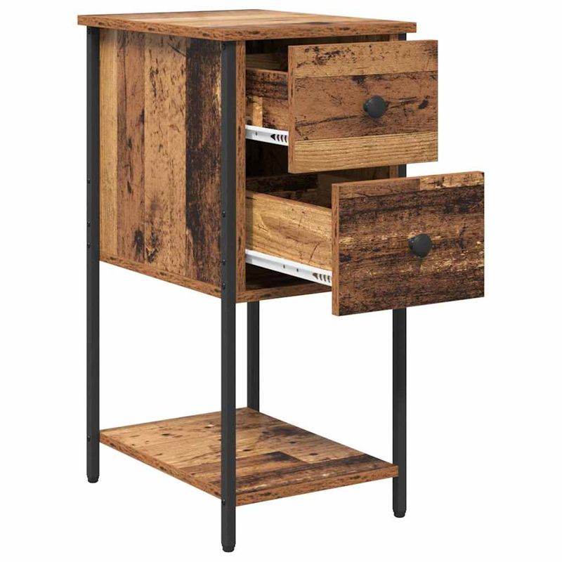 Casa si Gradina - Mobilier - Comode si corpuri - Noptiere - Noptiera cu sertar 2 pcs Lemn vechi 32 x 42 x 70 cm - Infinity.ro