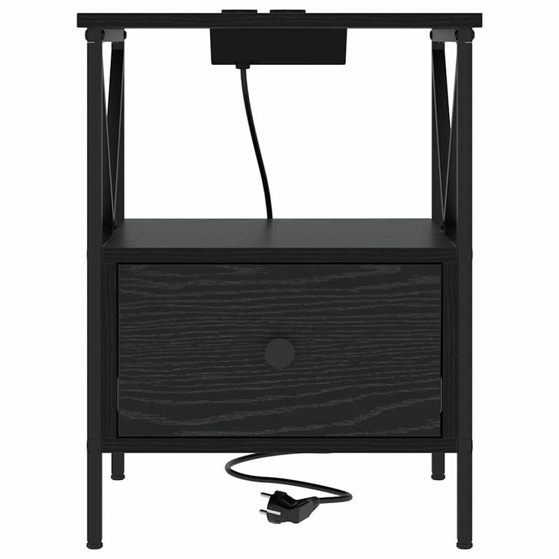 Casa si Gradina - Mobilier - Comode si corpuri - Noptiere - Noptiera stejar negru 41.5 x 40.5 x 55 cm Lemn compozit - Infinity.ro