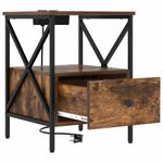Casa si Gradina - Mobilier - Comode si corpuri - Noptiere - Noptiera stejar afumat 41.5 x 40.5 x 55 cm Lemn compozit - Infinity.ro