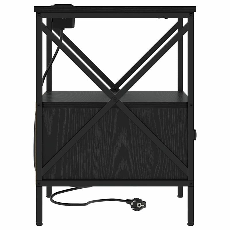 Casa si Gradina - Mobilier - Comode si corpuri - Noptiere - Noptiera stejar negru 41.5 x 40.5 x 55 cm Lemn compozit - Infinity.ro