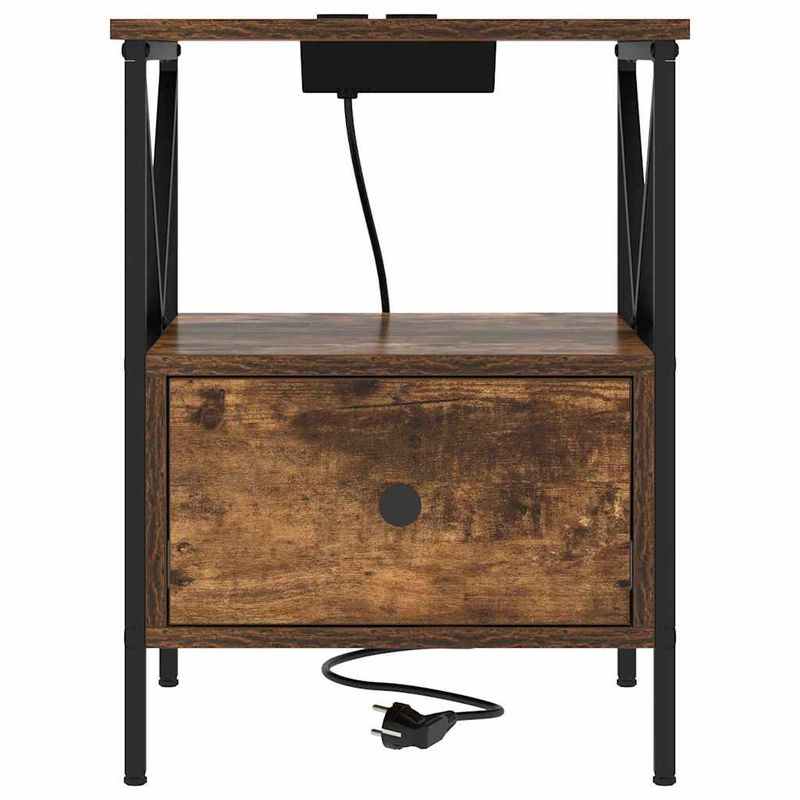 Casa si Gradina - Mobilier - Comode si corpuri - Noptiere - Noptiera stejar afumat 41.5 x 40.5 x 55 cm Lemn compozit - Infinity.ro