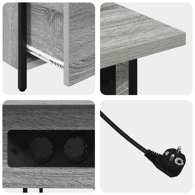 Casa si Gradina - Mobilier - Comode si corpuri - Noptiere - Noptiera sonoma gri 60 x 30 x 61 cm Lemn compozit - Infinity.ro