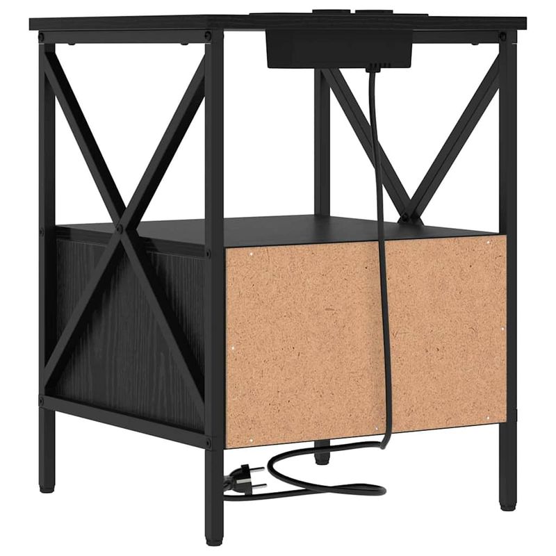 Casa si Gradina - Mobilier - Comode si corpuri - Noptiere - Noptiera stejar negru 41.5 x 40.5 x 55 cm Lemn compozit - Infinity.ro