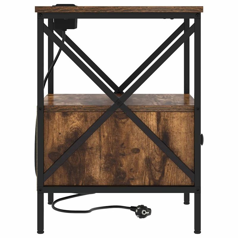 Casa si Gradina - Mobilier - Comode si corpuri - Noptiere - Noptiera stejar afumat 41.5 x 40.5 x 55 cm Lemn compozit - Infinity.ro