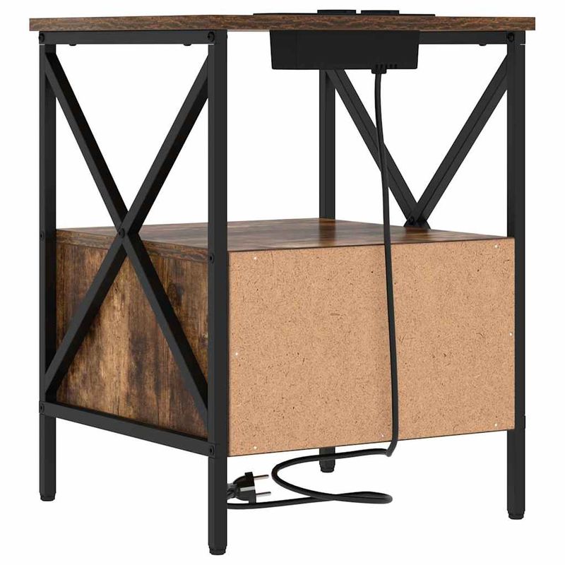 Casa si Gradina - Mobilier - Comode si corpuri - Noptiere - Noptiera stejar afumat 41.5 x 40.5 x 55 cm Lemn compozit - Infinity.ro