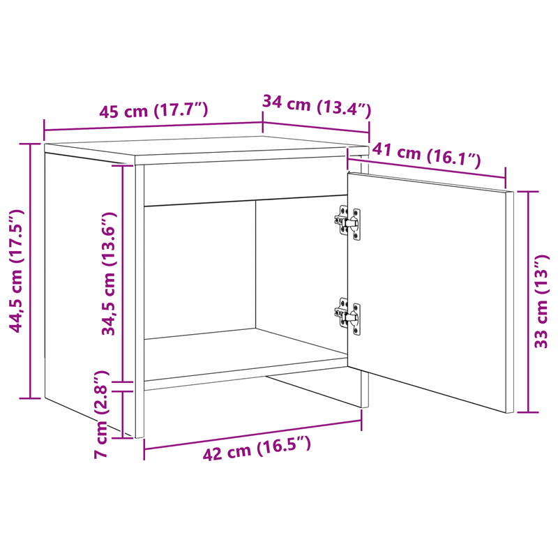 Casa si Gradina - Mobilier - Comode si corpuri - Noptiere - Noptiera stejar negru 45 x 34 x 44.5 cm Lemn compozit - Infinity.ro
