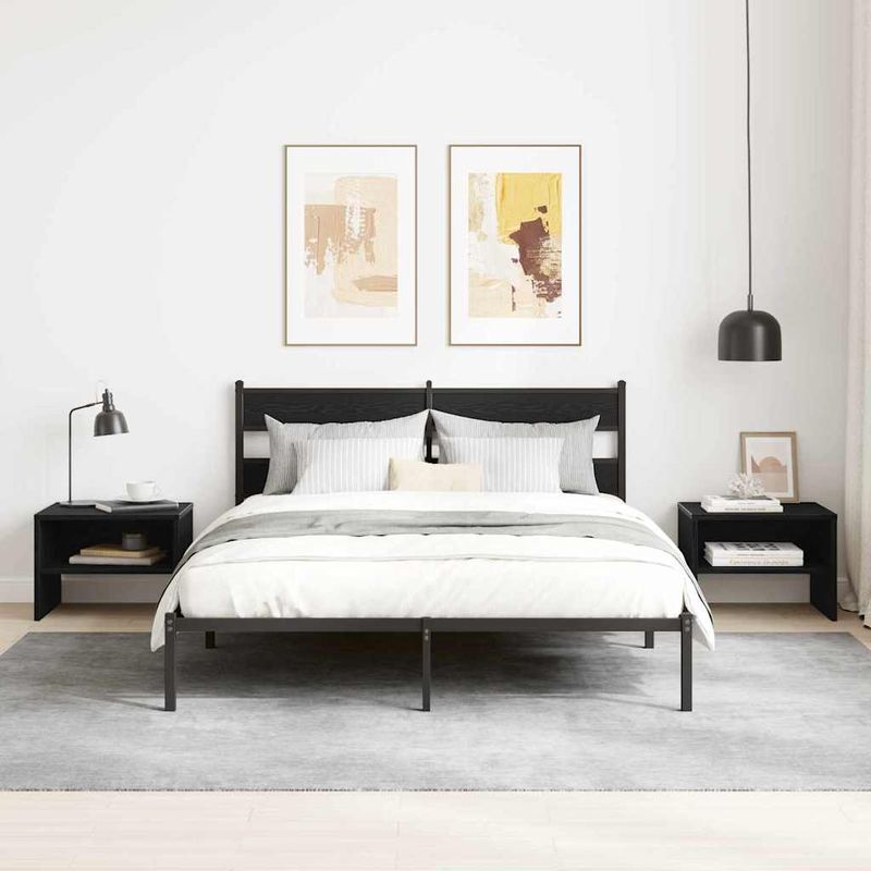 Casa si Gradina - Mobilier - Comode si corpuri - Noptiere - Noptiera stejar negru 40 x 30 x 30 cm Lemn compozit - Infinity.ro