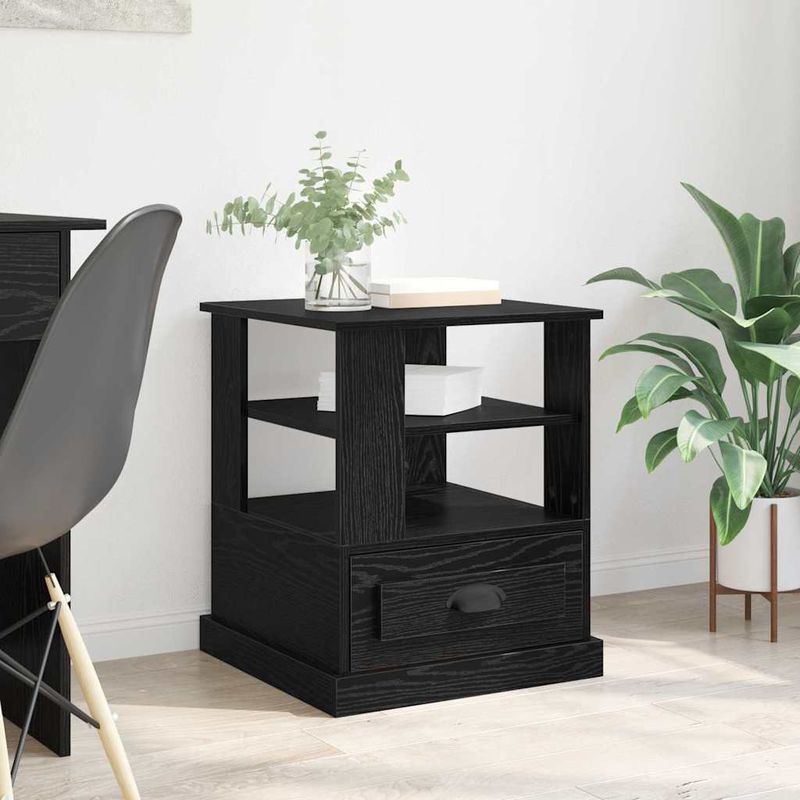 Casa si Gradina - Mobilier - Mese si birouri - Mese living - Noptiera stejar negru 50 x 50 x 60 cm Lemn compozit - Infinity.ro