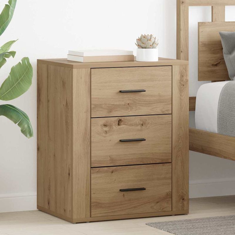 Casa si Gradina - Mobilier - Comode si corpuri - Noptiere - Noptiera stejar artizanal 50 x 36 x 60 cm Lemn compozit - Infinity.ro
