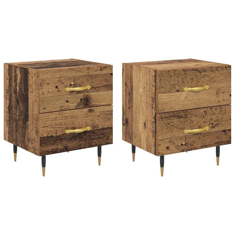 Casa si Gradina - Mobilier - Comode si corpuri - Noptiere - Noptiera cu sertar 2 pcs Lemn vechi 40 x 35 x 47.5 cm - Infinity.ro