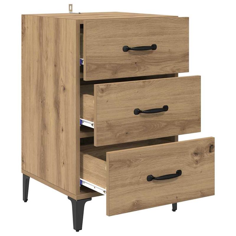 Casa si Gradina - Mobilier - Comode si corpuri - Noptiere - Noptiera stejar artizanal 40 x 40 x 66 cm Lemn compozit - Infinity.ro