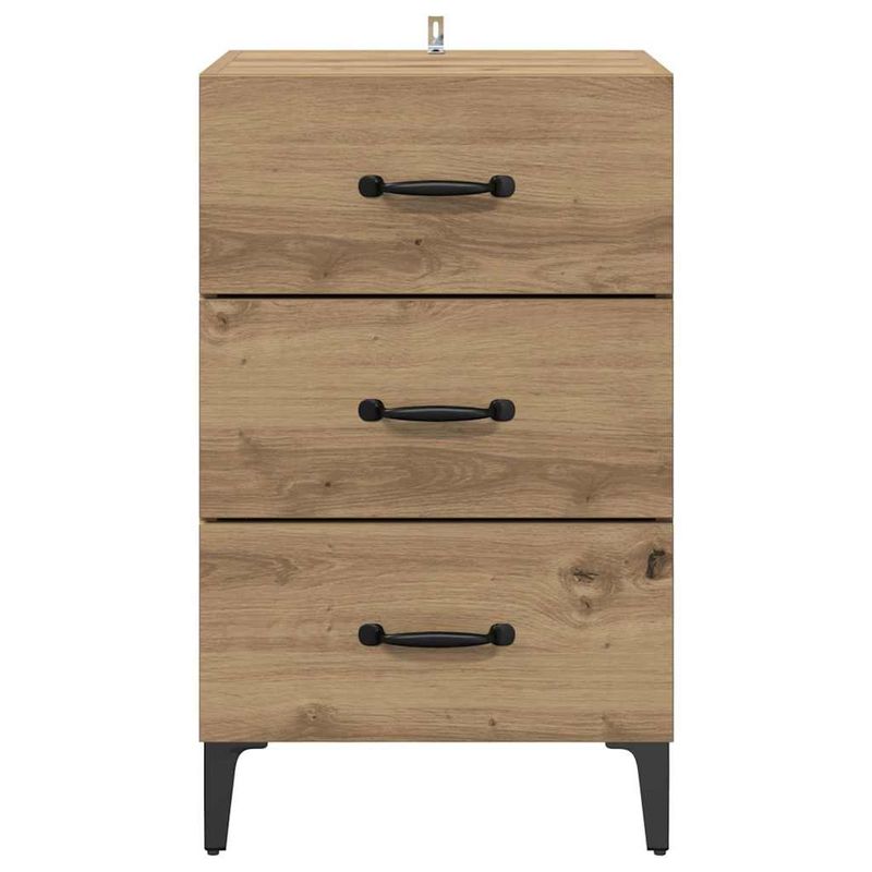 Casa si Gradina - Mobilier - Comode si corpuri - Noptiere - Noptiera stejar artizanal 40 x 40 x 66 cm Lemn compozit - Infinity.ro