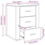 Casa si Gradina - Mobilier - Comode si corpuri - Noptiere - Noptiera stejar artizanal 50 x 36 x 60 cm Lemn compozit - Infinity.ro