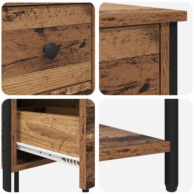 Casa si Gradina - Mobilier - Comode si corpuri - Noptiere - Noptiera cu sertar Lemn vechi 32 x 42 x 70 cm - Infinity.ro