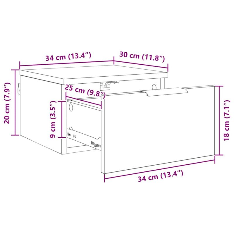 Casa si Gradina - Mobilier - Comode si corpuri - Noptiere - Noptiera stejar negru 34 x 30 x 20 cm Lemn compozit - Infinity.ro