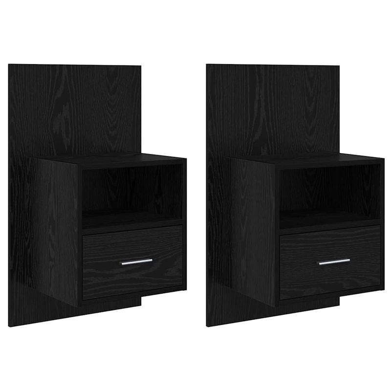 Casa si Gradina - Mobilier - Comode si corpuri - Noptiere - Noptiera cu sertar 2 pcs Stejar negru 48.5 x 32.5 x 80 cm - Infinity.ro