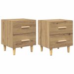 Casa si Gradina - Mobilier - Comode si corpuri - Noptiere - Noptiera cu sertar 2 pcs stejar artizanal 40 x 35 x 47.5 cm - Infinity.ro