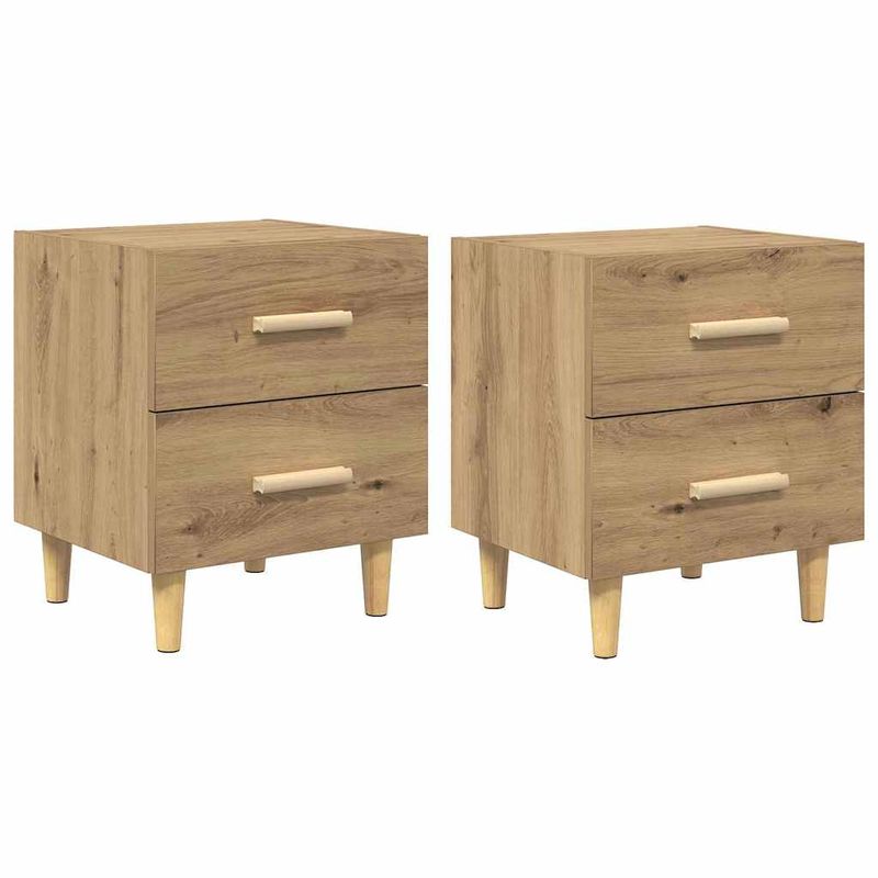 Casa si Gradina - Mobilier - Comode si corpuri - Noptiere - Noptiera cu sertar 2 pcs stejar artizanal 40 x 35 x 47.5 cm - Infinity.ro