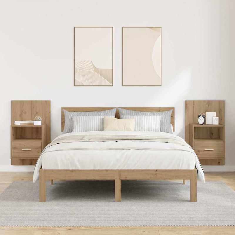Casa si Gradina - Mobilier - Comode si corpuri - Noptiere - Noptiera 2 pcs stejar artizanal 48.5 x 32.5 x 80 cm - Infinity.ro