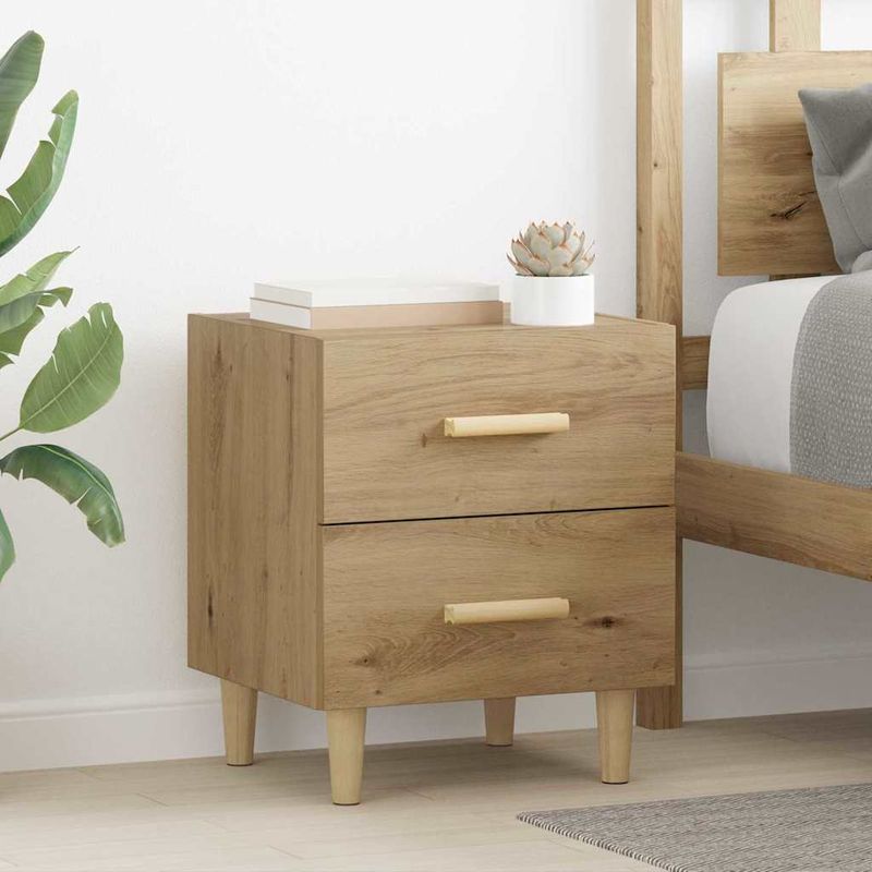 Casa si Gradina - Mobilier - Comode si corpuri - Noptiere - Noptiera cu sertar 2 pcs stejar artizanal 40 x 35 x 47.5 cm - Infinity.ro