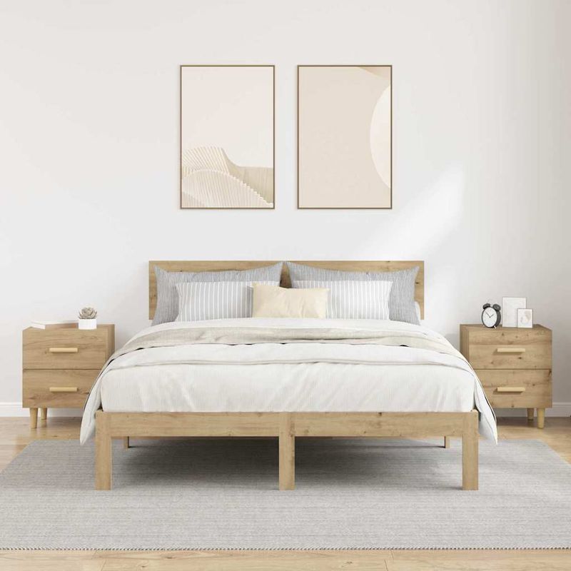 Casa si Gradina - Mobilier - Comode si corpuri - Noptiere - Noptiera cu sertar 2 pcs stejar artizanal 40 x 35 x 47.5 cm - Infinity.ro