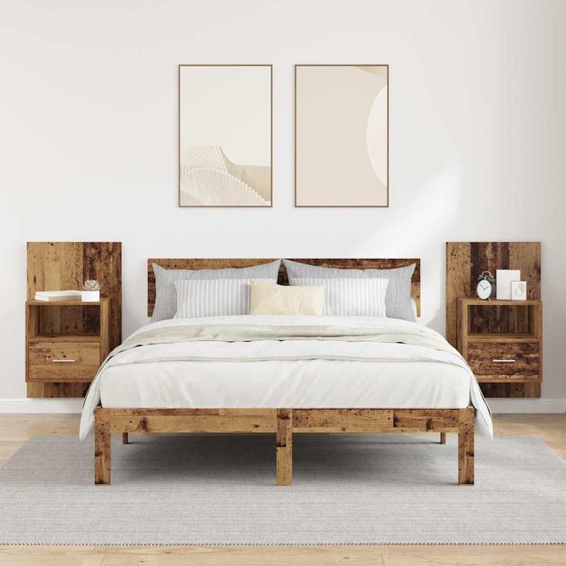 Casa si Gradina - Mobilier - Comode si corpuri - Noptiere - Noptiera 2 pcs Lemn vechi 48.5 x 32.5 x 80 cm Lemn compozit - Infinity.ro