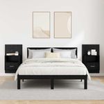 Casa si Gradina - Mobilier - Comode si corpuri - Noptiere - Noptiera cu sertar 2 pcs Stejar negru 48.5 x 32.5 x 80 cm - Infinity.ro