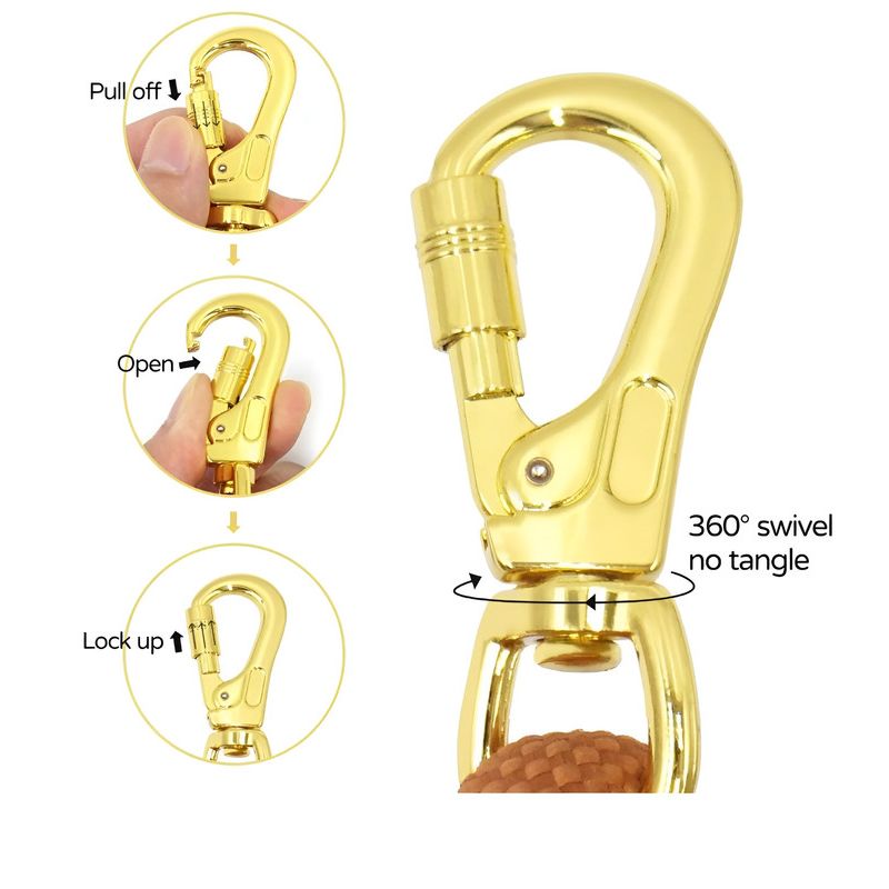 Petshop - Accesorii petshop - Zgarzi, lese si hamuri - Lese - Set premium pentru caini compus din lesa rezistenta din franghie de poliester cu accesorii din aliaj gold-zinc, zgarda, marime L - Infinity.ro