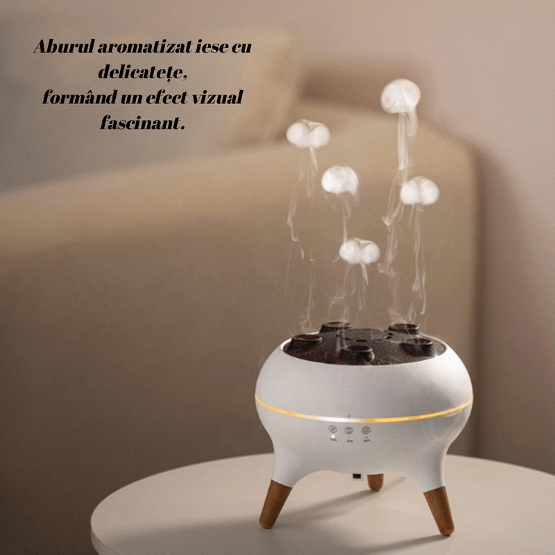 Casa si Gradina - Decoratiuni - Aromaterapie si lumanari - Difuzoare aromaterapie - Difuzor aromaterapie meduze dinamice cu ultrasunete, telecomanda, silentios, 250 ml - Infinity.ro