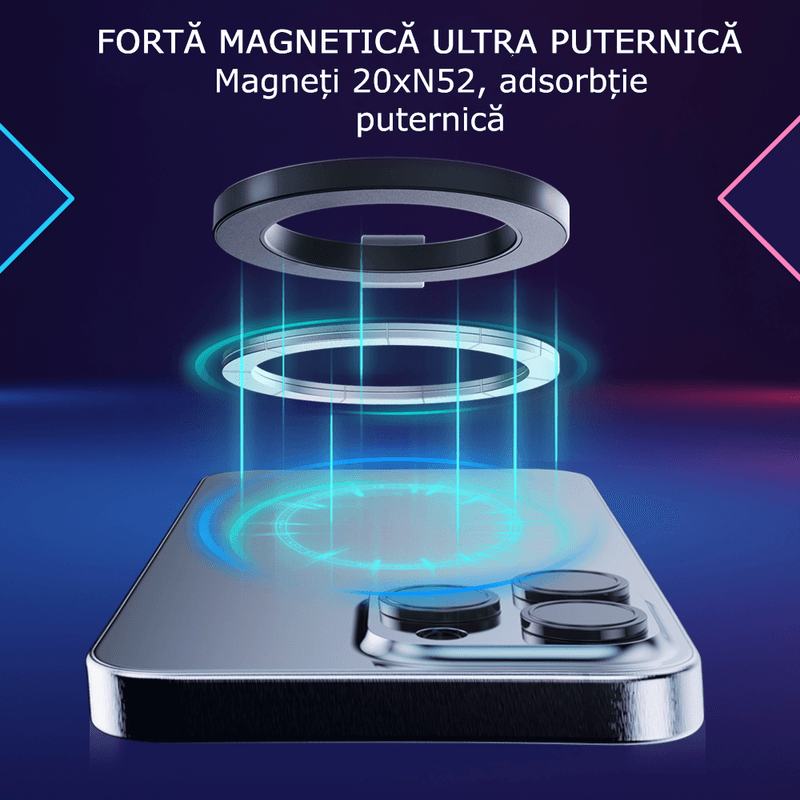 Laptop, Telefoane si Tablete - Telefoane mobile si accesorii - Accesorii Telefoane - Suport si docking telefoane - Suport telefon auto magnetic, rotatie 360 grade, prindere bord/parbriz, ajustabil, inaltime reglabila, negru, universal, rotatie completa, fixare sigura - Infinity.ro