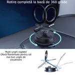 Laptop, Telefoane si Tablete - Telefoane mobile si accesorii - Accesorii Telefoane - Suport si docking telefoane - Suport telefon auto magnetic, rotatie 360 grade, prindere bord/parbriz, ajustabil, inaltime reglabila, negru, universal, rotatie completa, fixare sigura - Infinity.ro