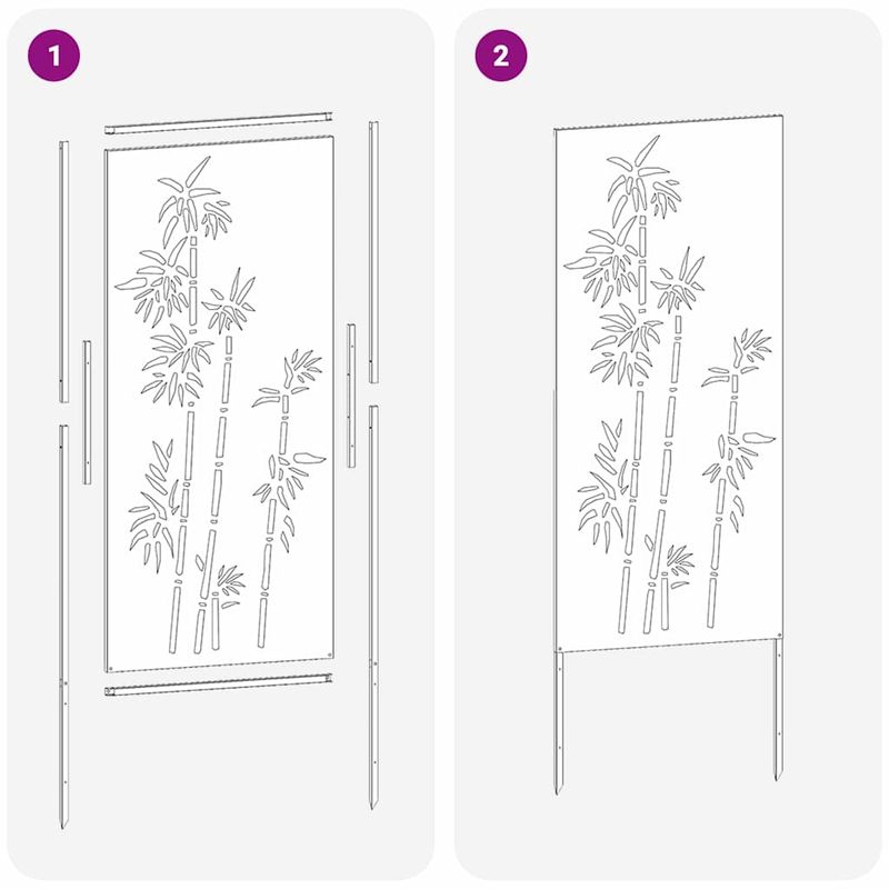 Casa si Gradina - Gradina si terasa - Decoratiuni exterior - Ornamente gradina - Panou decorativ pentru gradina Floral Alb 50 x 140 cm - Infinity.ro