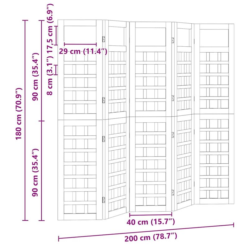 Casa si Gradina - Decoratiuni - Pereti despartitori si paravane - Panou decorativ pentru exterior 5 pcs Maro 200 x 180 cm - Infinity.ro
