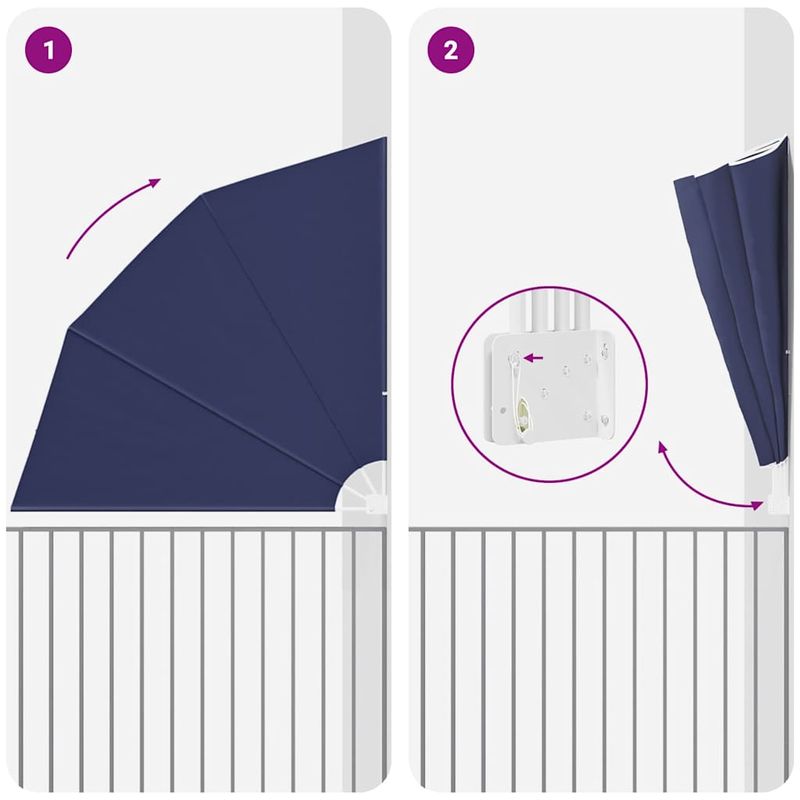 Casa si Gradina - Gradina si terasa - Umbrele si pavilioane - Umbrele - Panou de intimitate pentru balcon Manual Bleumarin 210 x 210 cm - Infinity.ro