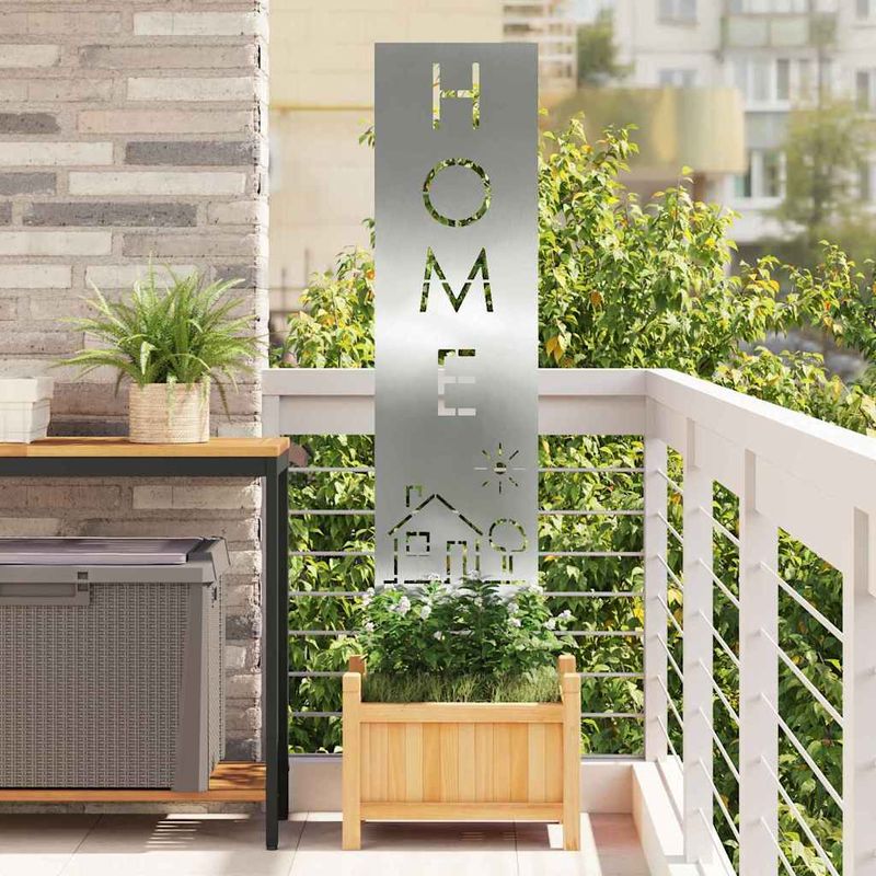 Casa si Gradina - Gradina si terasa - Decoratiuni exterior - Ornamente gradina - Panou decorativ pentru gradina Argintiu 32 x 140 cm - Infinity.ro