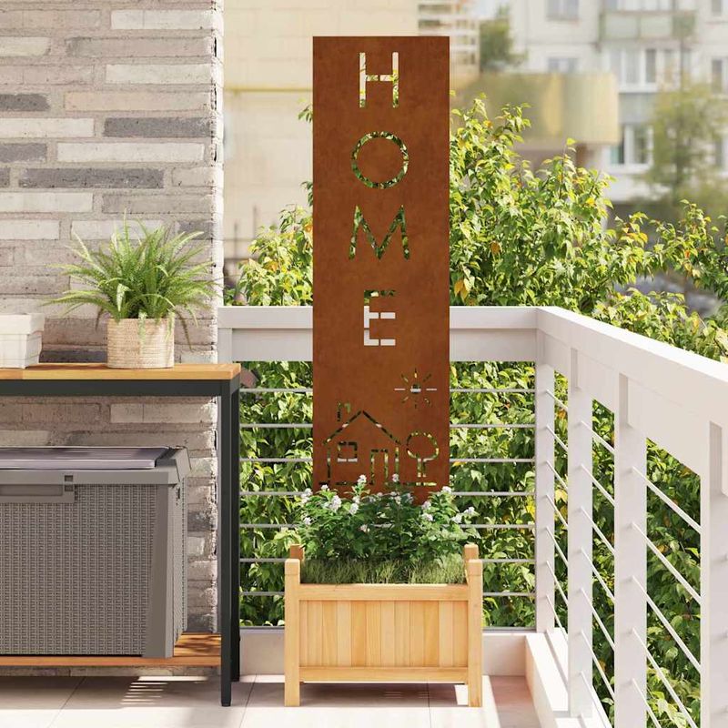 Casa si Gradina - Gradina si terasa - Decoratiuni exterior - Ornamente gradina - Panou decorativ pentru gradina Traforaj Ruginit 32 x 140 cm - Infinity.ro