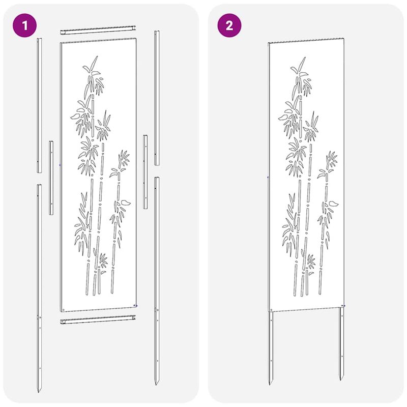 Casa si Gradina - Gradina si terasa - Decoratiuni exterior - Ornamente gradina - Panou decorativ pentru gradina Floral Alb 32 x 140 cm - Infinity.ro