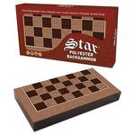 Sport si Outdoor - Alte sporturi - Sah si table - Cutie de table, MDF, rezistenta la zgarieturi, inchidere magnetica, 25 x 49 x 6 cm, maro/bej - Infinity.ro