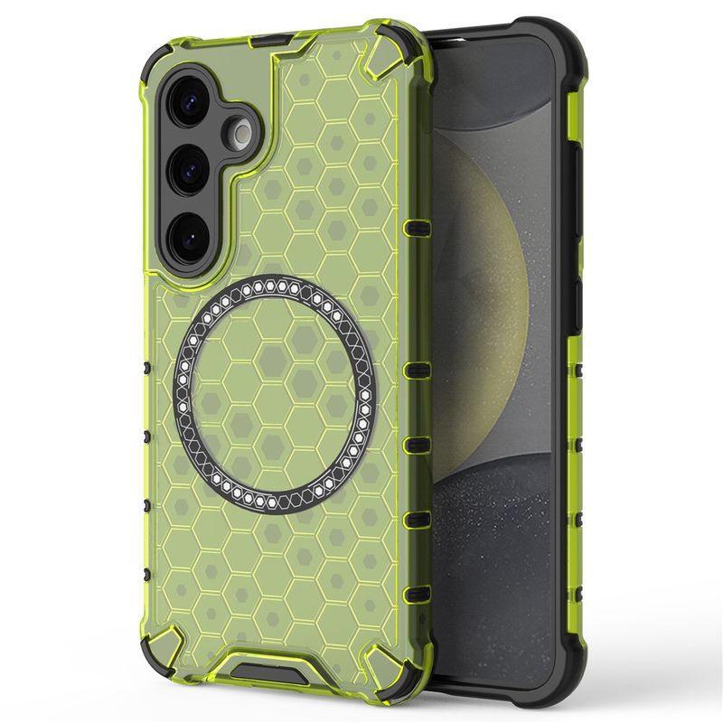 Laptop, Telefoane si Tablete - Telefoane mobile si accesorii - Accesorii Telefoane - Huse telefoane - Husa compatibil cu Samsung Galaxy S25 Plus cu protectie spate si margini anti-soc; Verde – Model Fagure - Infinity.ro