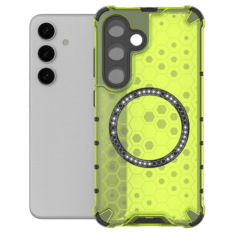 Laptop, Telefoane si Tablete - Telefoane mobile si accesorii - Accesorii Telefoane - Huse telefoane - Husa compatibil cu Samsung Galaxy S25 Plus cu protectie spate si margini anti-soc; Verde – Model Fagure - Infinity.ro