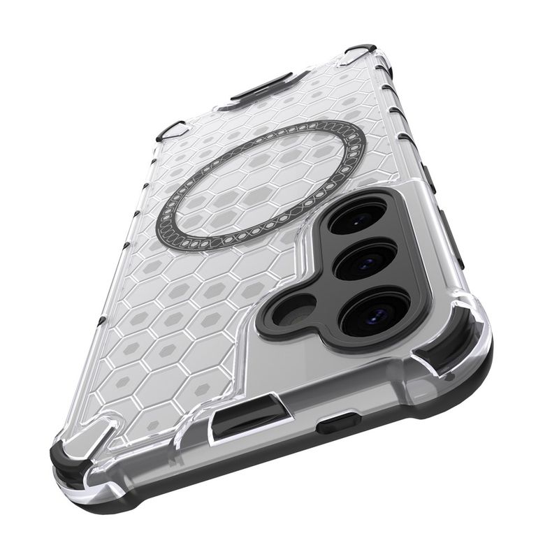 Laptop, Telefoane si Tablete - Telefoane mobile si accesorii - Accesorii Telefoane - Huse telefoane - Husa compatibil cu Samsung Galaxy S25 Plus cu protectie spate si margini anti-soc; Transparent – Model Fagure - Infinity.ro