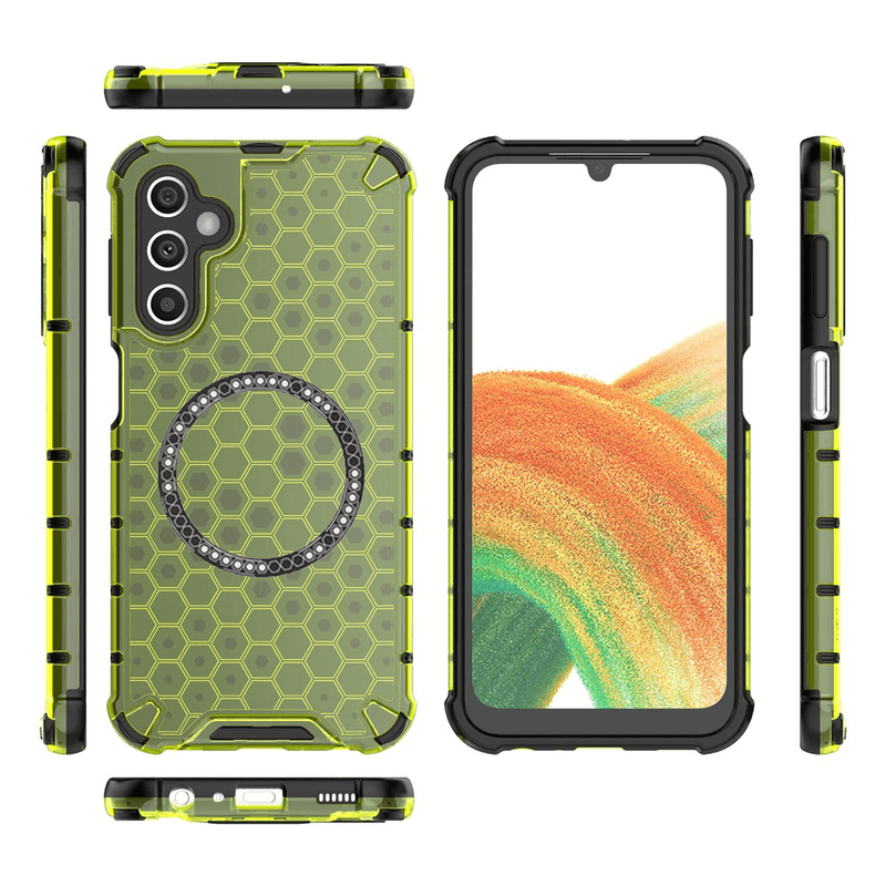 Laptop, Telefoane si Tablete - Telefoane mobile si accesorii - Accesorii Telefoane - Huse telefoane - Husa compatibil cu Samsung Galaxy A14 cu protectie spate si margini anti-soc; Verde – Model Fagure - Infinity.ro