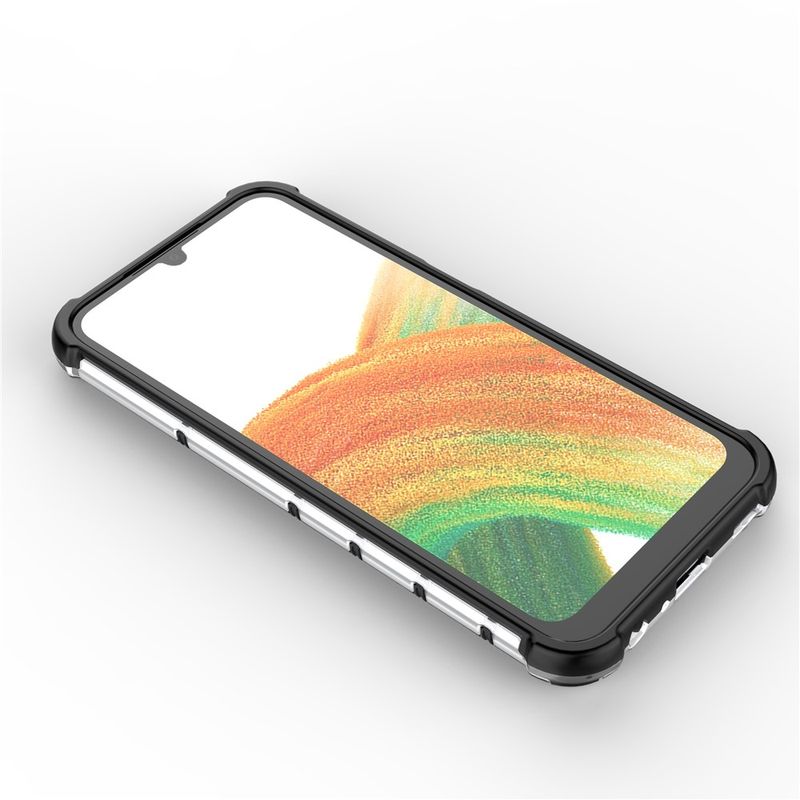 Laptop, Telefoane si Tablete - Telefoane mobile si accesorii - Accesorii Telefoane - Huse telefoane - Husa compatibil cu Samsung Galaxy A14 cu protectie spate si margini anti-soc; Fumuriu – Model Fagure - Infinity.ro